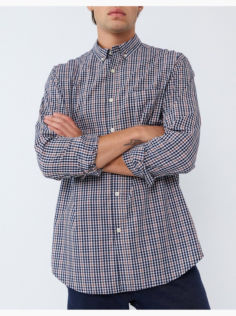 Camisa de popelina, mo fashion Marrón - Kiabi