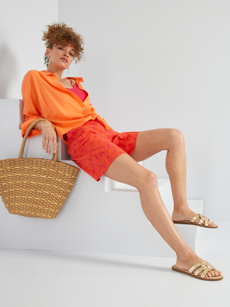 Camisa de popelina NARANJA - Kiabi