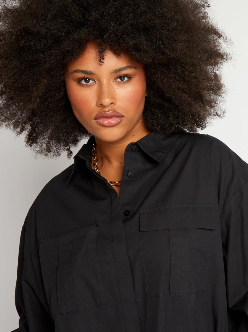 Camisa de popelina negro - Kiabi