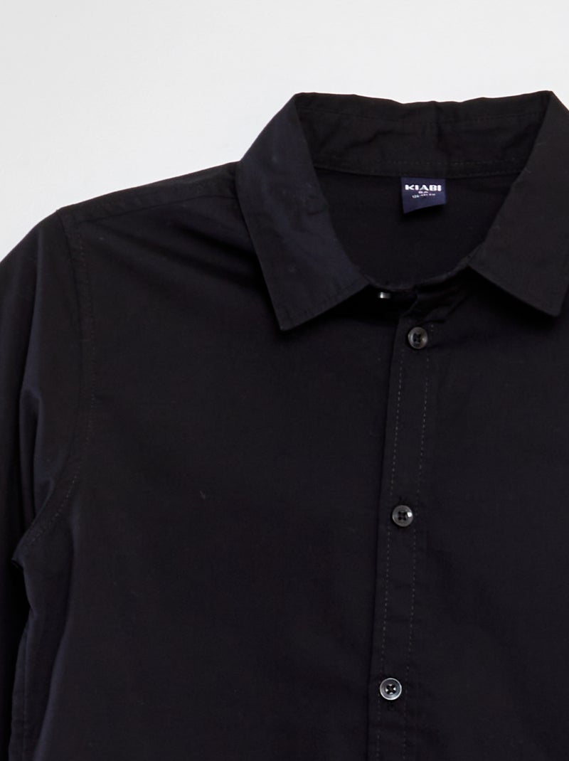 Camisa de popelina NEGRO - Kiabi