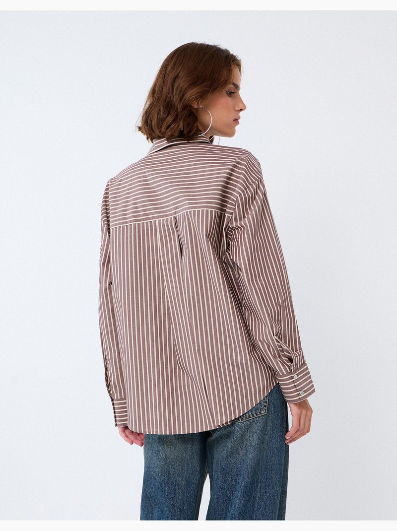 Camisa de popelina oversize, mo fashion Marrón - Kiabi