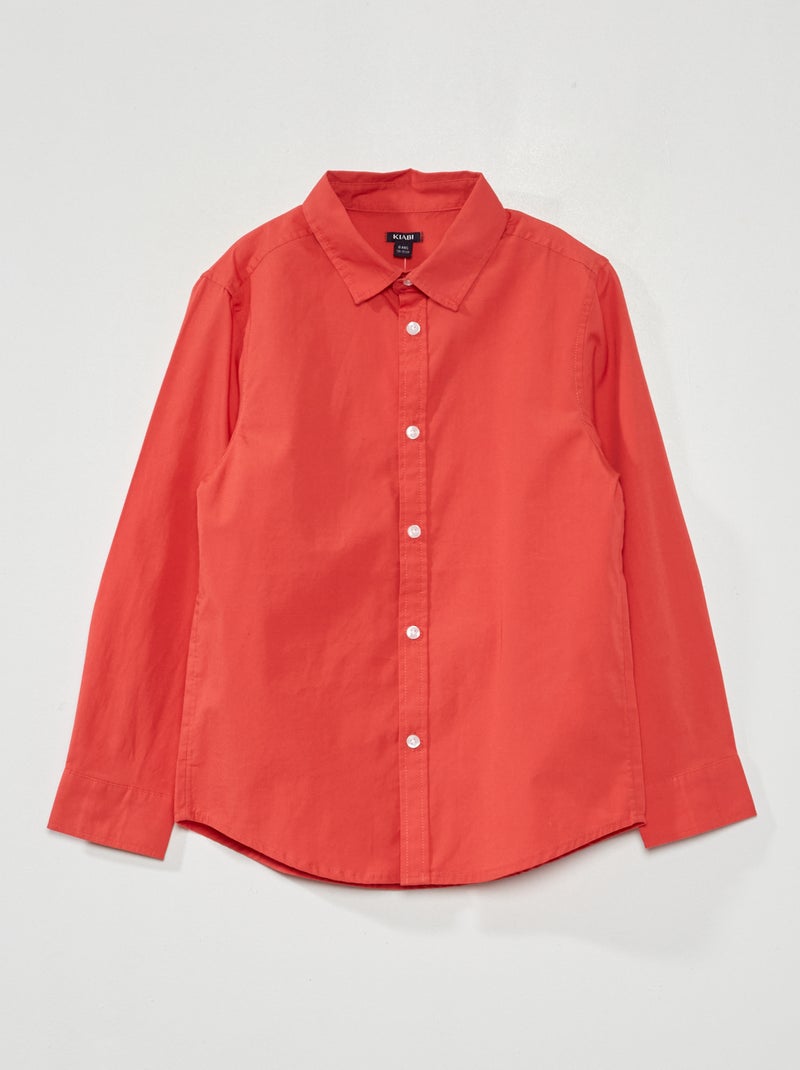 Camisa de popelina ROJO - Kiabi