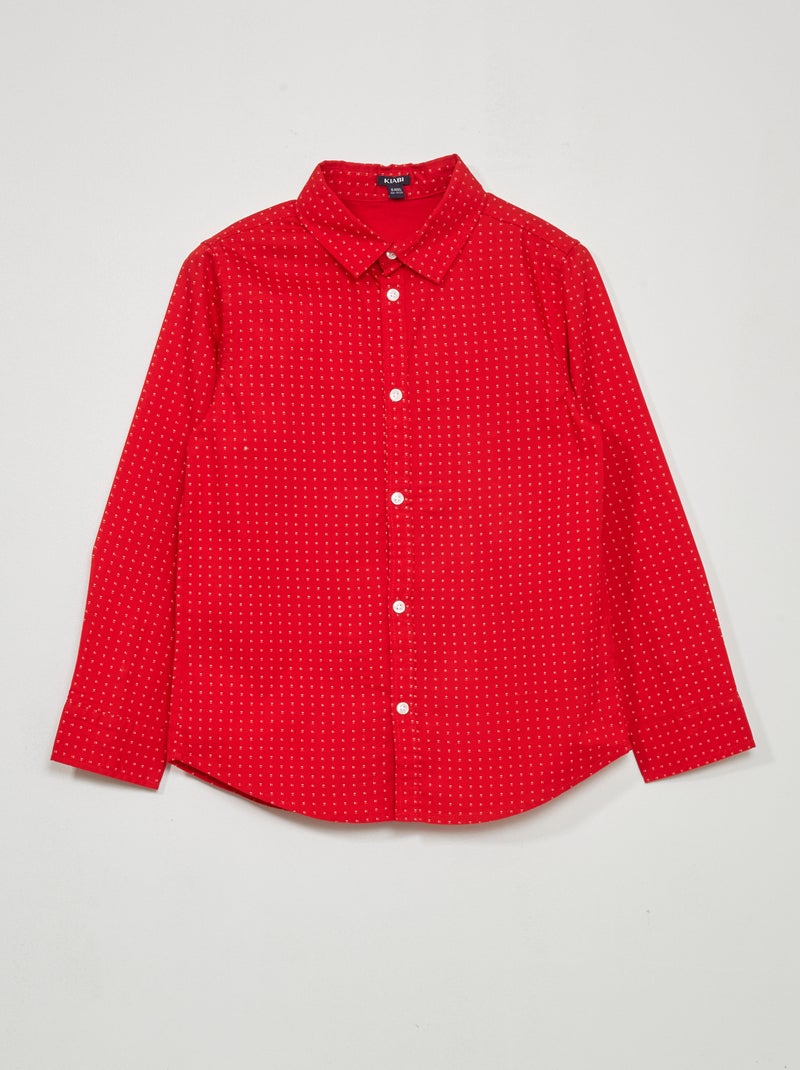 Camisa de popelina ROJO - Kiabi
