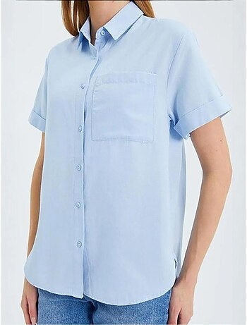 Camisa de popelina slim fit con bolsillo mixray