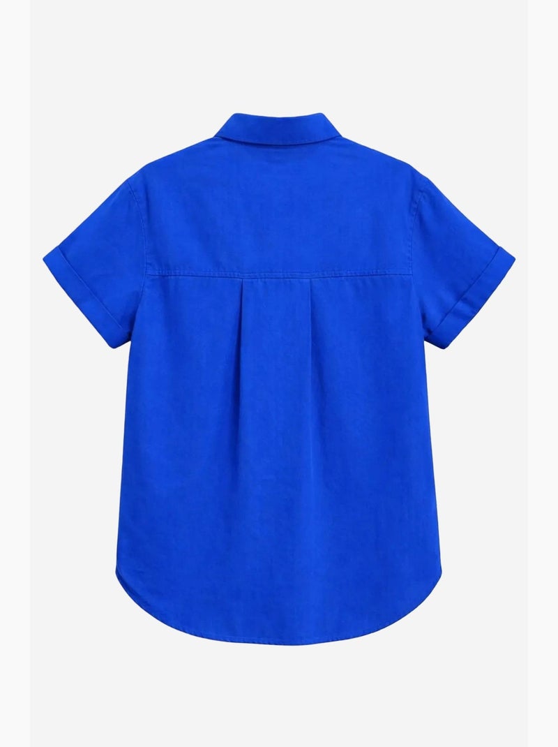 Camisa de popelina slim fit con bolsillo mixray Azul cobalto - Kiabi