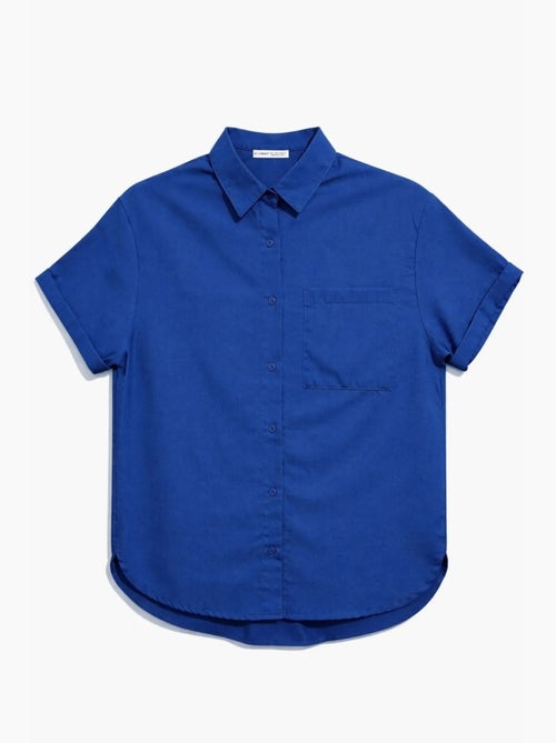 Camisa de popelina slim fit con bolsillo mixray - Kiabi Camisa de popelina slim fit con bolsillo mixray - Kiabi