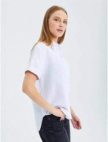 Camisa de popelina slim fit con bolsillo mixray
