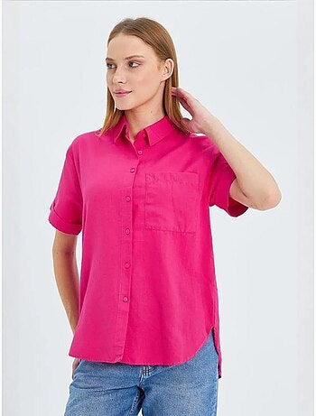 Camisa de popelina slim fit con bolsillo mixray