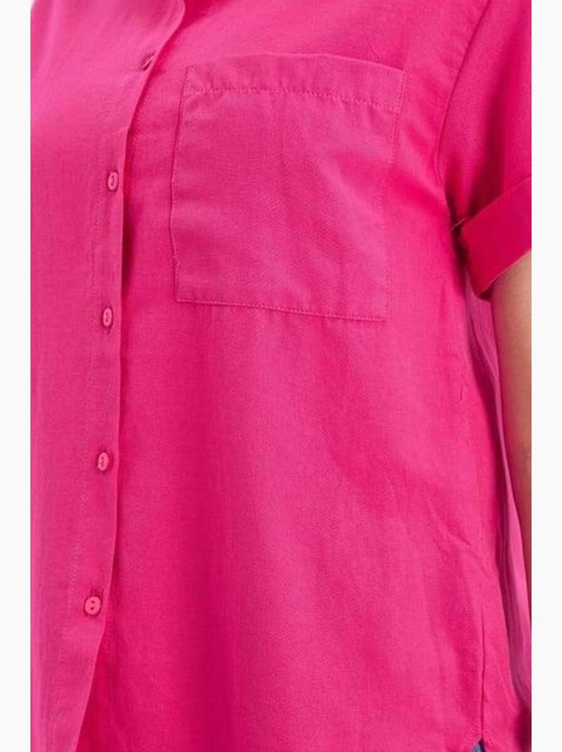 Camisa de popelina slim fit con bolsillo mixray Cereza - Kiabi