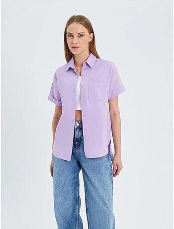 Camisa de popelina slim fit con bolsillo mixray