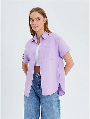Camisa de popelina slim fit con bolsillo mixray