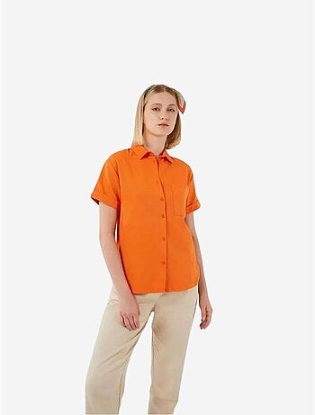 Camisa de popelina slim fit con bolsillo mixray