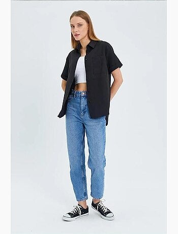 Camisa de popelina slim fit con bolsillo mixray