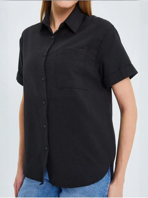 Camisa de popelina slim fit con bolsillo mixray - Kiabi Camisa de popelina slim fit con bolsillo mixray - Kiabi