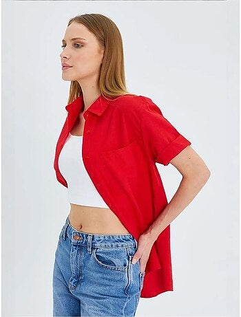 Camisa de popelina slim fit con bolsillo mixray