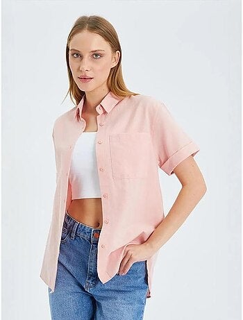 Camisa de popelina slim fit con bolsillo mixray