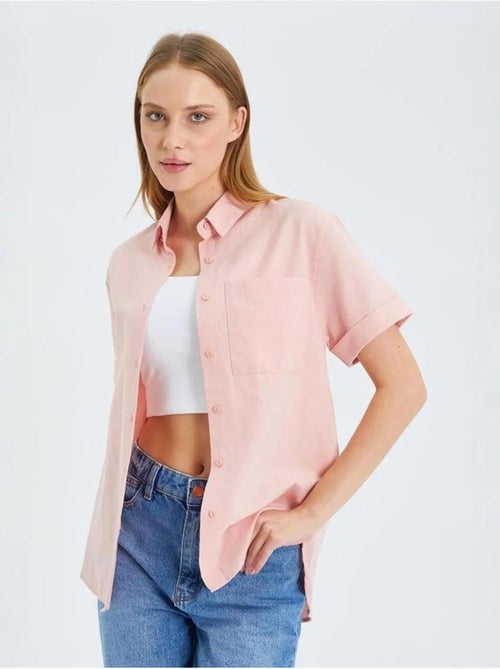 Camisa de popelina slim fit con bolsillo mixray - Kiabi Camisa de popelina slim fit con bolsillo mixray - Kiabi