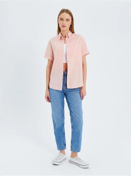 Camisa de popelina slim fit con bolsillo mixray - Kiabi Camisa de popelina slim fit con bolsillo mixray - Kiabi