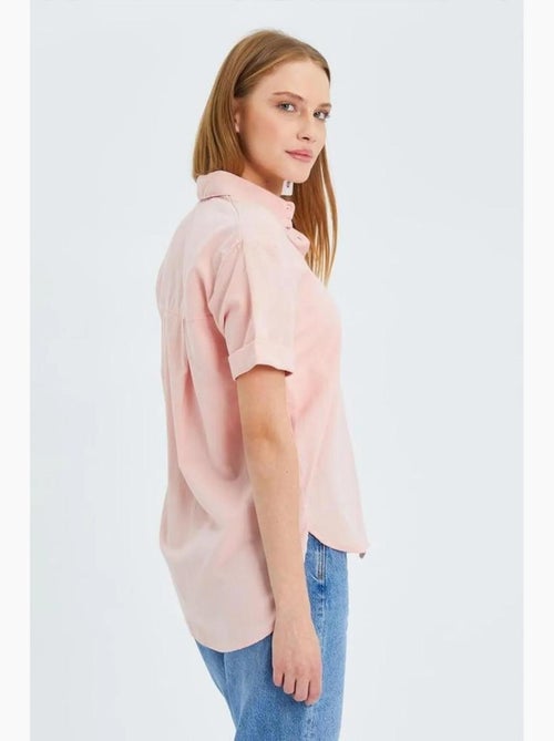 Camisa de popelina slim fit con bolsillo mixray - Kiabi Camisa de popelina slim fit con bolsillo mixray - Kiabi