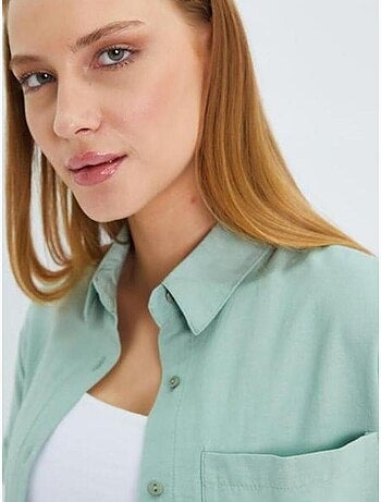 Camisa de popelina slim fit con bolsillo mixray
