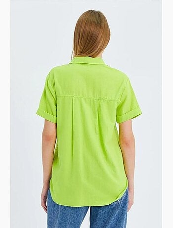 Camisa de popelina slim fit con bolsillo mixray