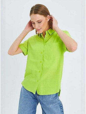 Camisa de popelina slim fit con bolsillo mixray