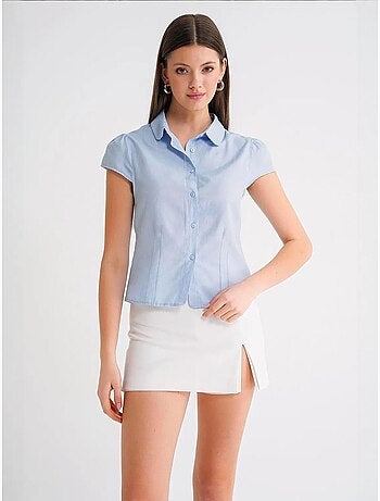 Camisa de popelina slim fit con cierre de botones mixray