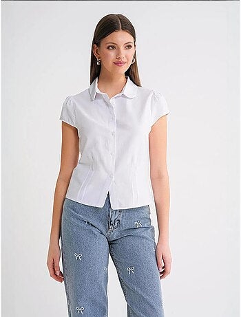 Camisa de popelina slim fit con cierre de botones mixray