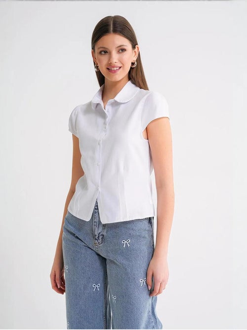 Camisa de popelina slim fit con cierre de botones mixray - Kiabi Camisa de popelina slim fit con cierre de botones mixray - Kiabi