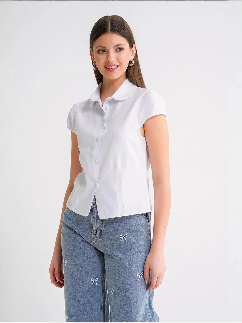 Camisa de popelina slim fit con cierre de botones mixray Blanco - Kiabi