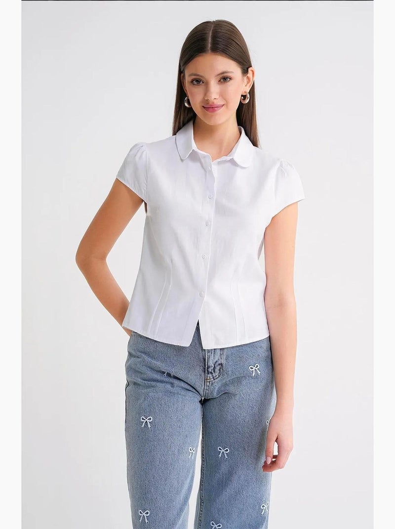 Camisa de popelina slim fit con cierre de botones mixray Blanco - Kiabi