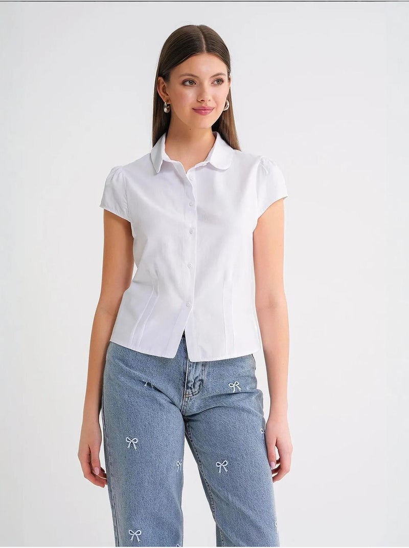 Camisa de popelina slim fit con cierre de botones mixray Blanco - Kiabi