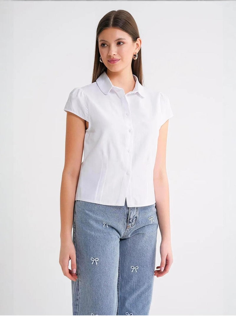 Camisa de popelina slim fit con cierre de botones mixray Blanco - Kiabi