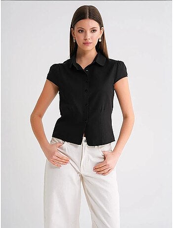 Camisa de popelina slim fit con cierre de botones mixray
