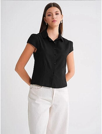 Camisa de popelina slim fit con cierre de botones mixray
