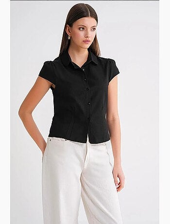 Camisa de popelina slim fit con cierre de botones mixray