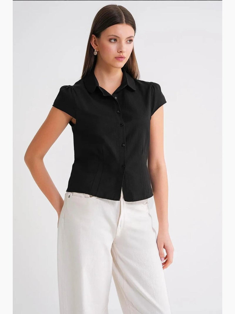 Camisa de popelina slim fit con cierre de botones mixray Negro - Kiabi