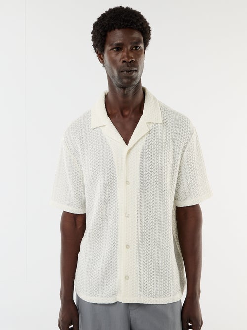 Camisa de punto calado de manga corta - Kiabi
