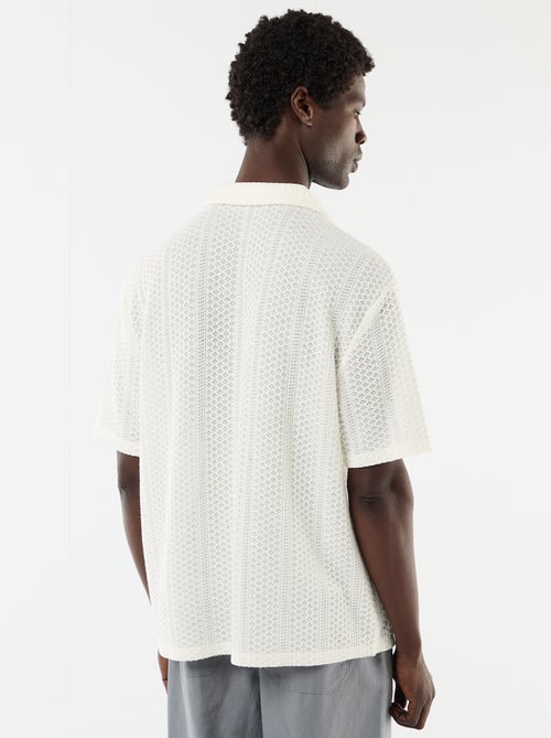Camisa de punto calado de manga corta - Kiabi