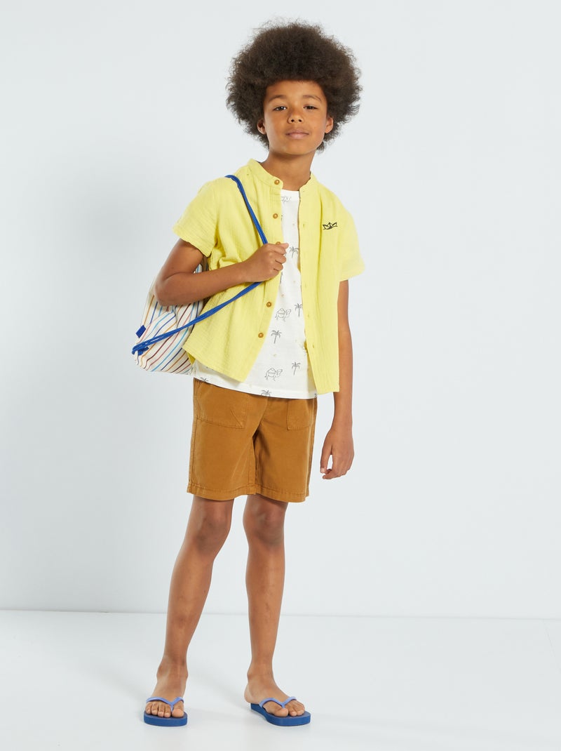 Camisa de punto con relieve AMARILLO - Kiabi