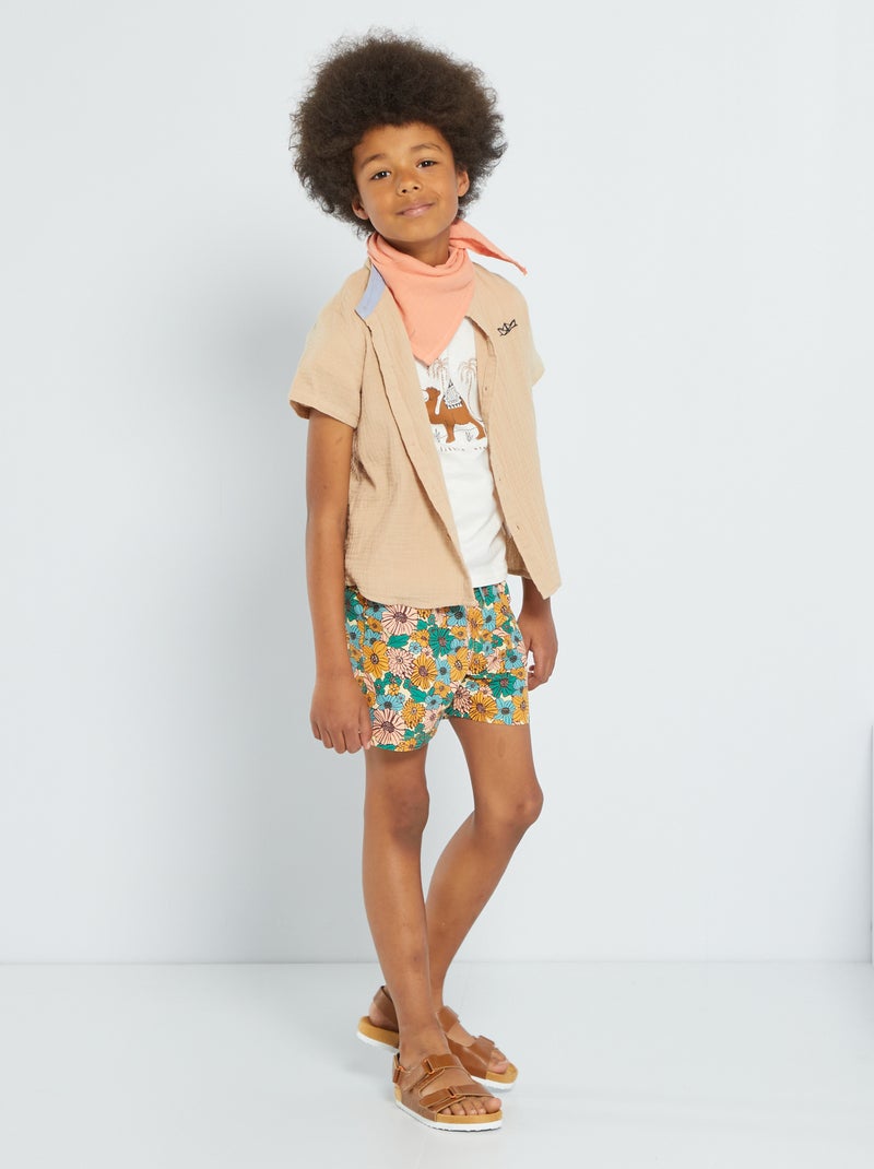 Camisa de punto con relieve BEIGE - Kiabi