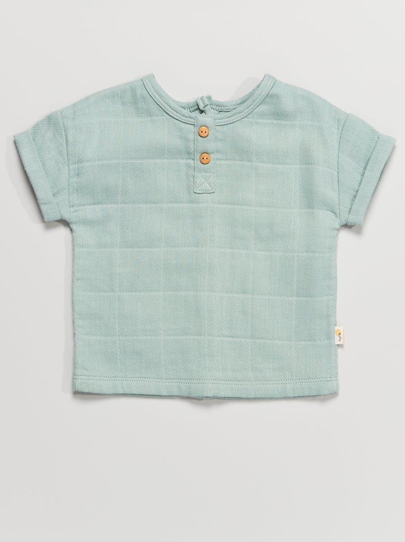 Camisa de punto de piqué AZUL - Kiabi