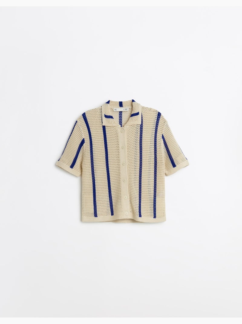 Camisa de punto de punto, MO Fashion Azul - Kiabi