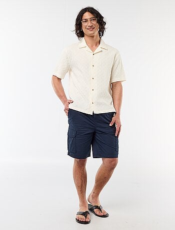 Camisa de punto fantasía de manga corta