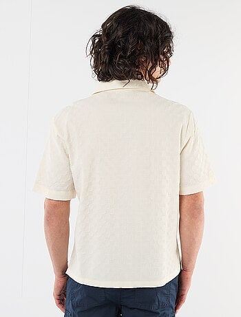 Camisa de punto fantasía de manga corta
