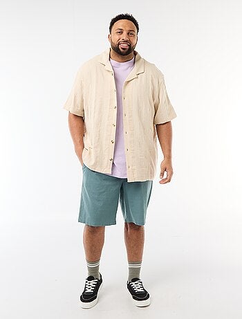 Camisa de punto fantasía de manga corta