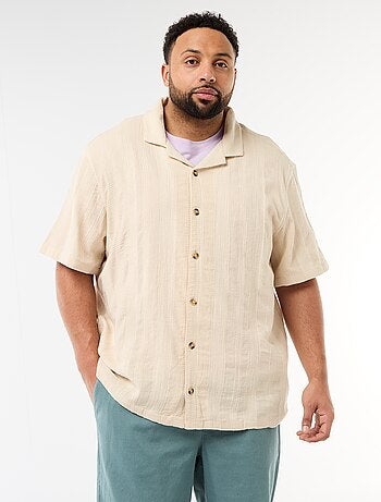 Camisa de punto fantasía de manga corta