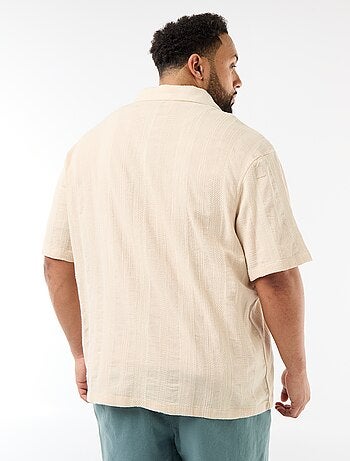 Camisa de punto fantasía de manga corta