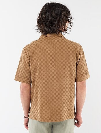 Camisa de punto fantasía de manga corta