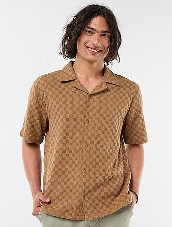Camisa de punto fantasía de manga corta